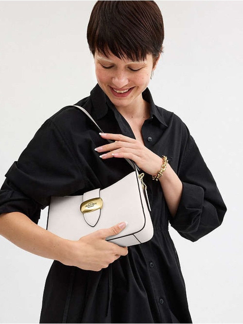 Coach Eliza Shoulder Bag in Bone with Gold Hardware | WORN ONCE - Picture 14 of 14